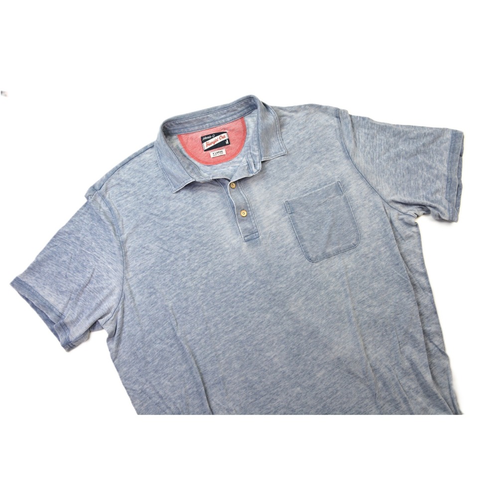 Johnnie-O Hangin Out Mens XL Blue Space Dye Short Sleeve Pocket Polo Shirt